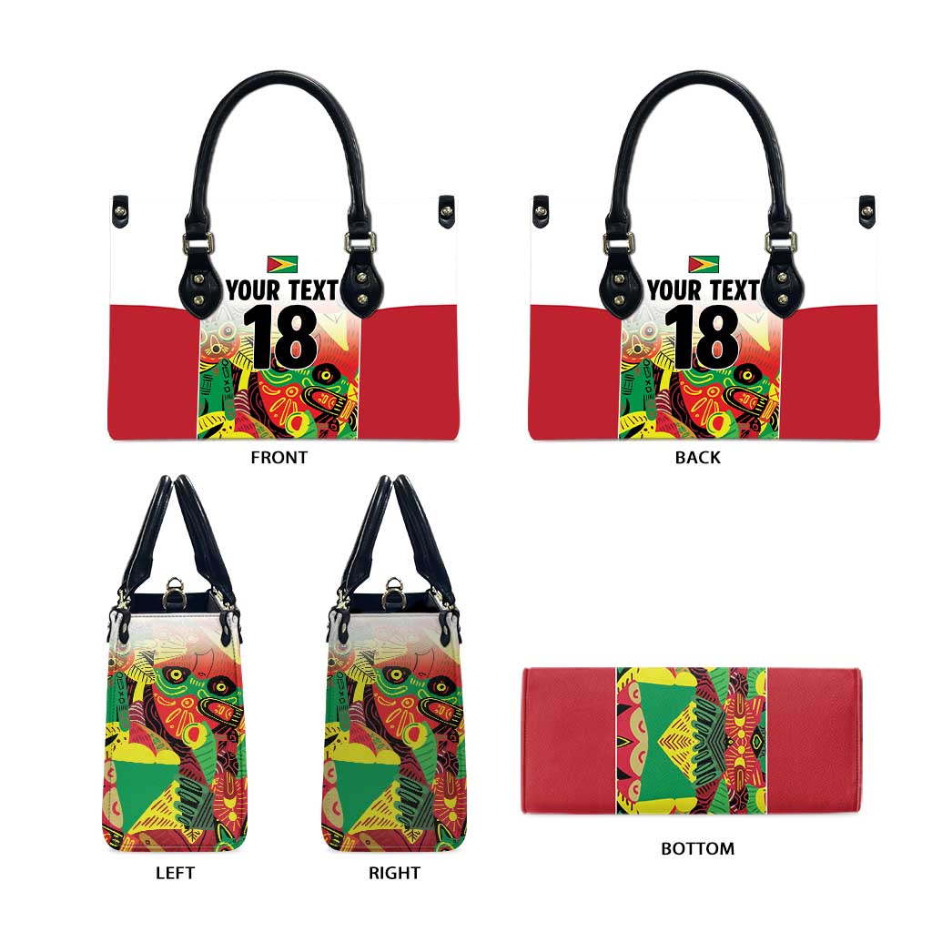 Custom Guyana Football Pride Leather Bag Golden Jaguars Go Champion - White