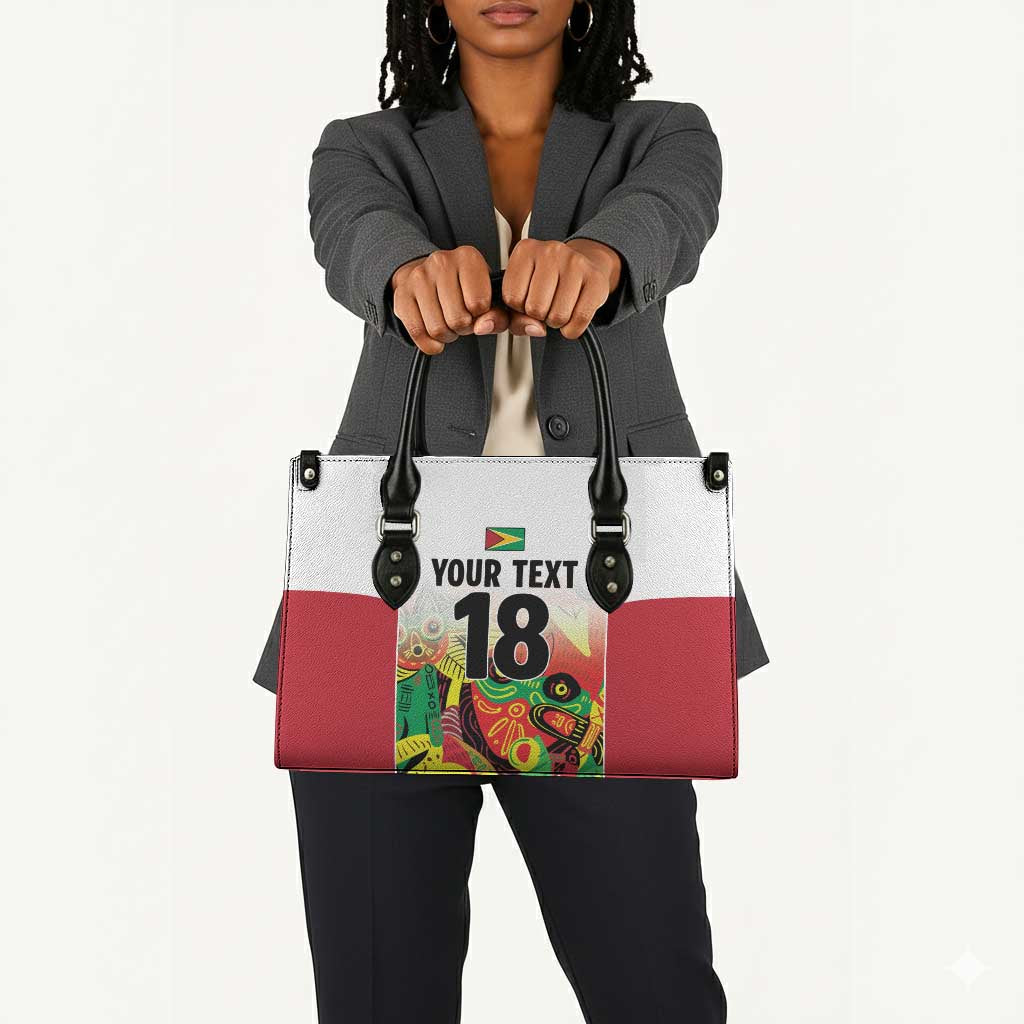 Custom Guyana Football Pride Leather Bag Golden Jaguars Go Champion - White