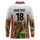 Custom Guyana Football Pride Long Sleeve Polo Shirt Golden Jaguars Go Champion - White - African Pride