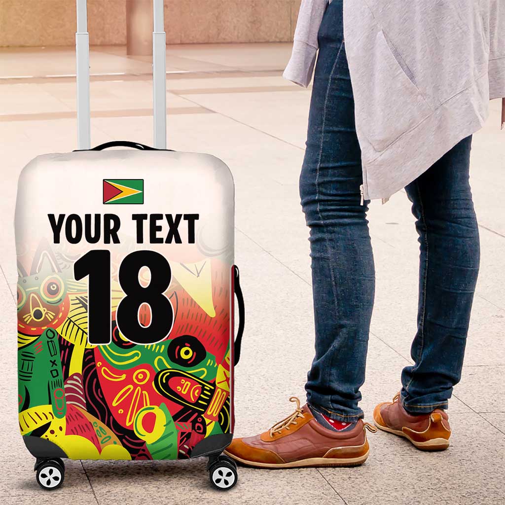 Custom Guyana Football Pride Luggage Cover Golden Jaguars Go Champion - White - African Pride