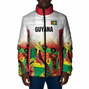 Custom Guyana Football Pride Padded Jacket Golden Jaguars Go Champion - White