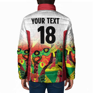 Custom Guyana Football Pride Padded Jacket Golden Jaguars Go Champion - White