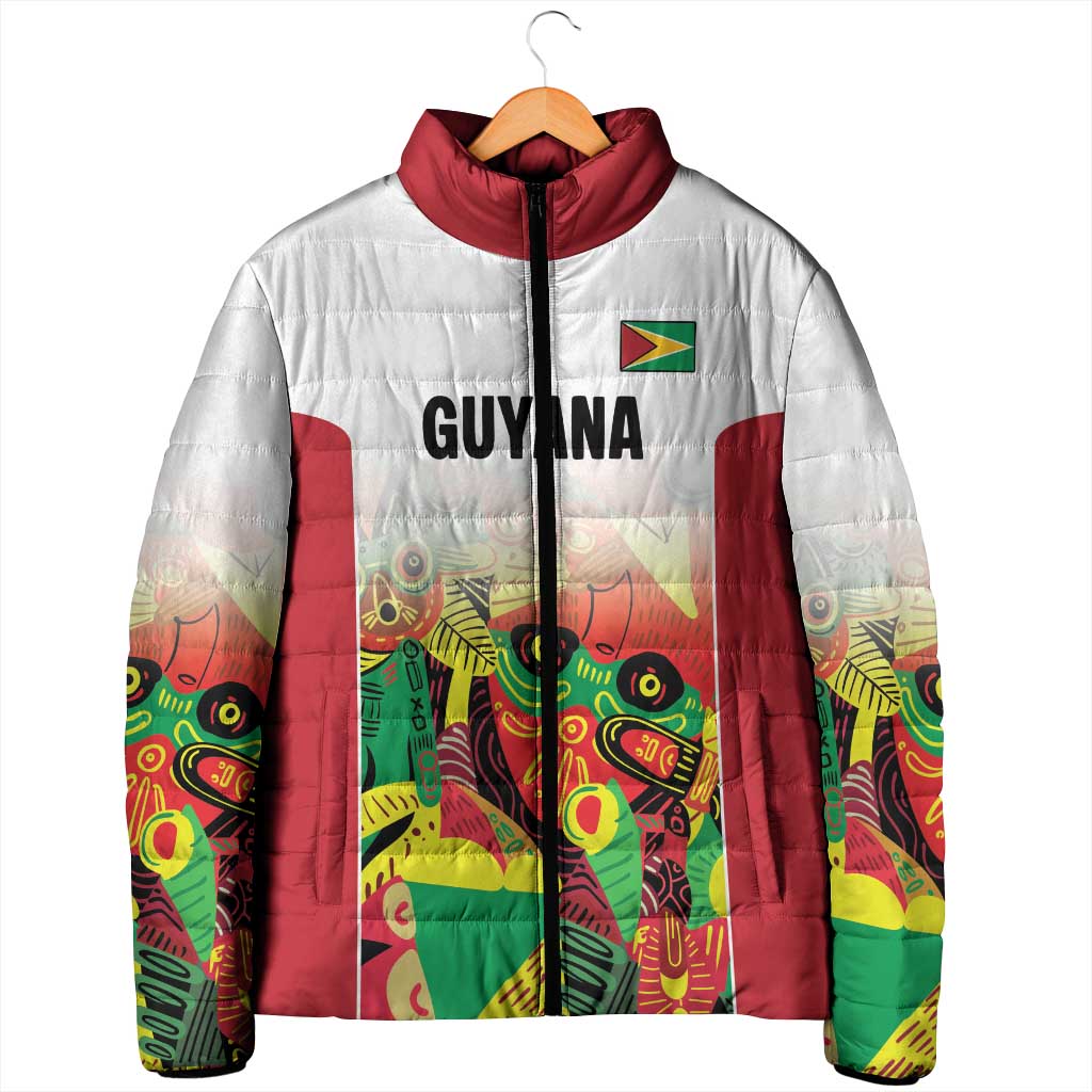 Custom Guyana Football Pride Padded Jacket Golden Jaguars Go Champion - White