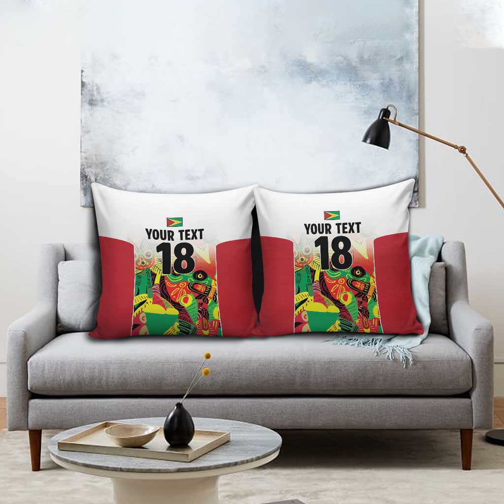 Custom Guyana Football Pride Pillow Cover Golden Jaguars Go Champion - White