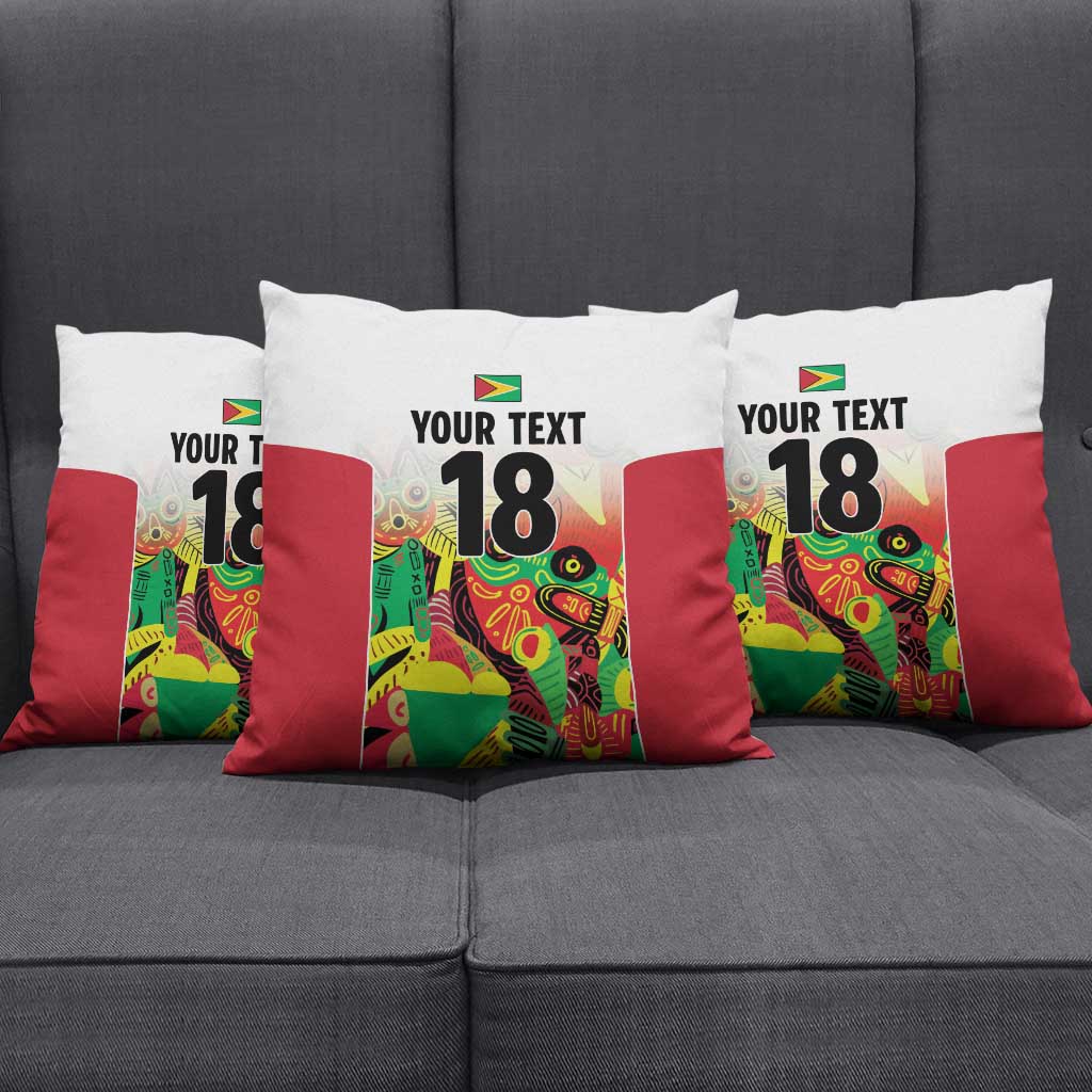 Custom Guyana Football Pride Pillow Cover Golden Jaguars Go Champion - White