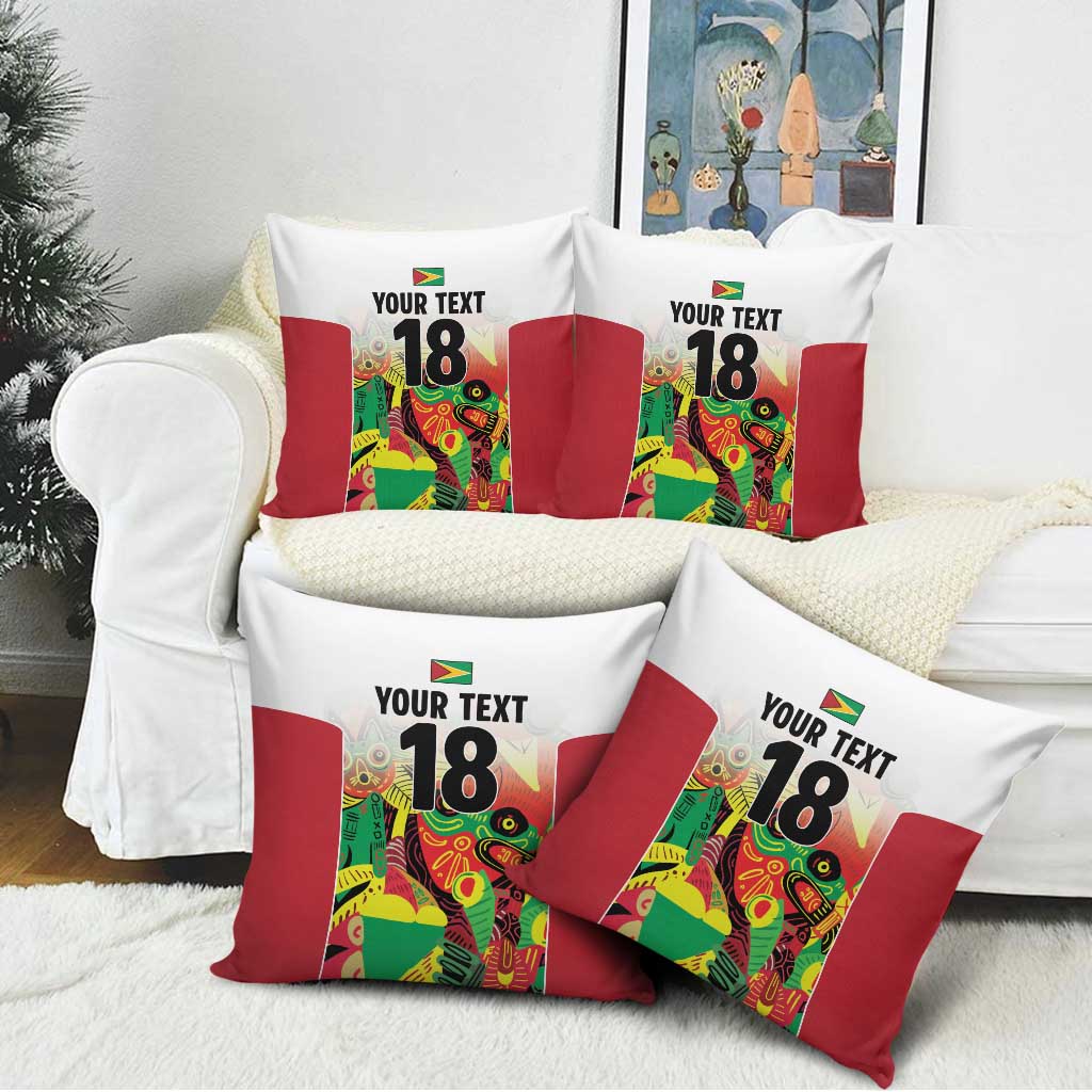 Custom Guyana Football Pride Pillow Cover Golden Jaguars Go Champion - White