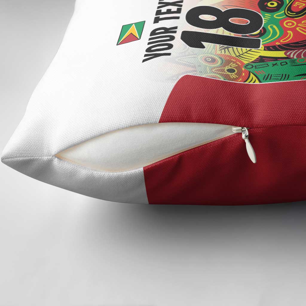Custom Guyana Football Pride Pillow Cover Golden Jaguars Go Champion - White