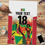 Custom Guyana Football Pride Puzzle Golden Jaguars Go Champion - White