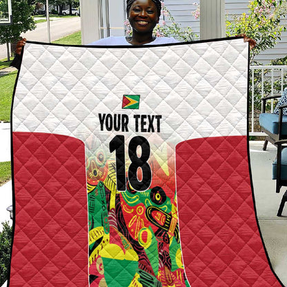 Custom Guyana Football Pride Quilt Golden Jaguars Go Champion - White - African Pride