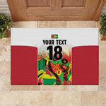 Custom Guyana Football Pride Rubber Doormat Golden Jaguars Go Champion - White - African Pride