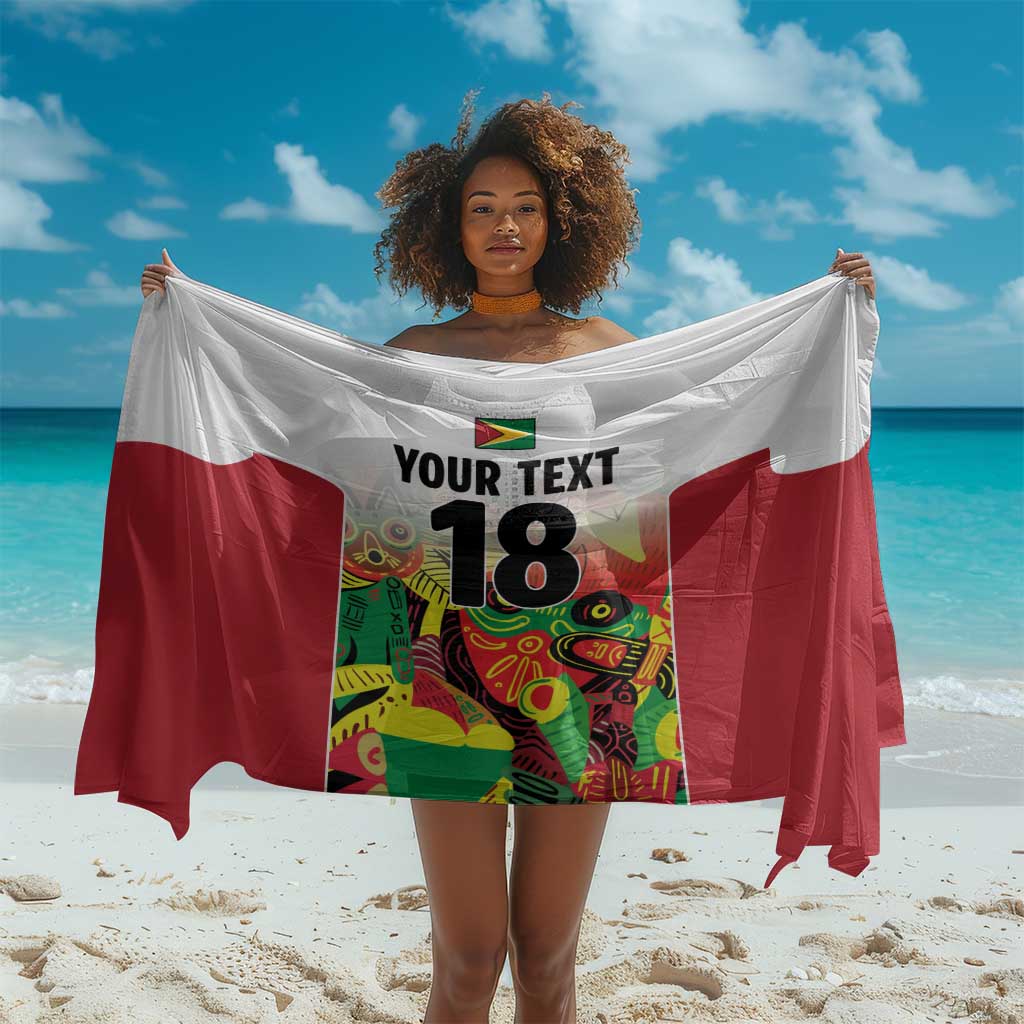 Custom Guyana Football Pride Sarong Golden Jaguars Go Champion - White - African Pride