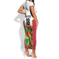 Custom Guyana Football Pride Short Sleeve Bodycon Dress Golden Jaguars Go Champion - White - African Pride