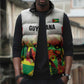Custom Guyana Football Pride Sleeveless Puffer Jacket Golden Jaguars Go Champion - White