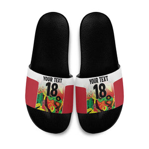 Custom Guyana Football Pride Slide Sandals Golden Jaguars Go Champion - White