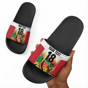 Custom Guyana Football Pride Slide Sandals Golden Jaguars Go Champion - White