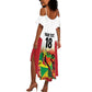 Custom Guyana Football Pride Summer Maxi Dress Golden Jaguars Go Champion - White - African Pride