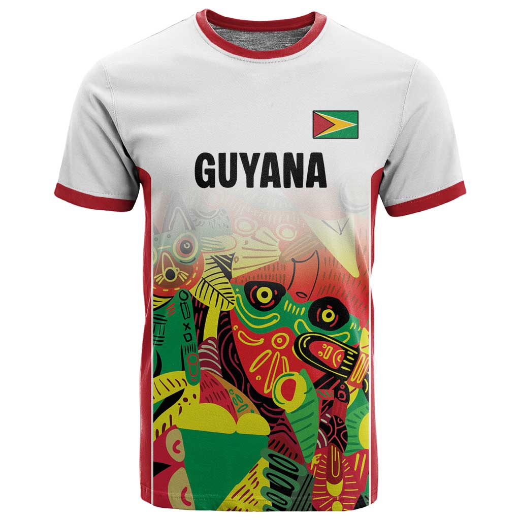 Custom Guyana Football Pride T shirt Golden Jaguars Go Champion - White - African Pride