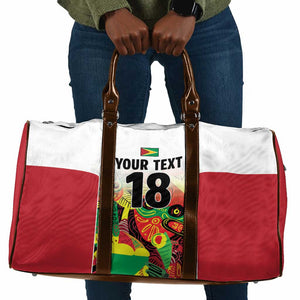 Custom Guyana Football Pride Travel Bag Golden Jaguars Go Champion - White