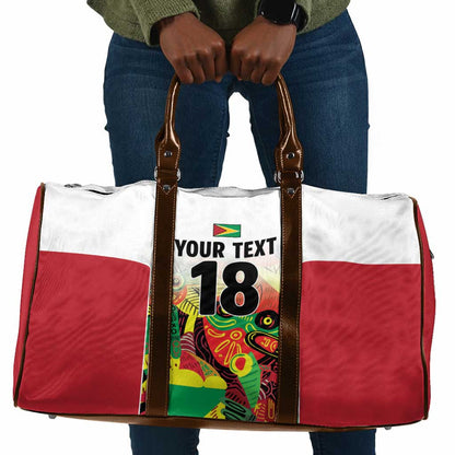 Custom Guyana Football Pride Travel Bag Golden Jaguars Go Champion - White