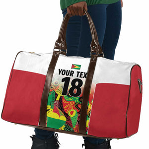 Custom Guyana Football Pride Travel Bag Golden Jaguars Go Champion - White