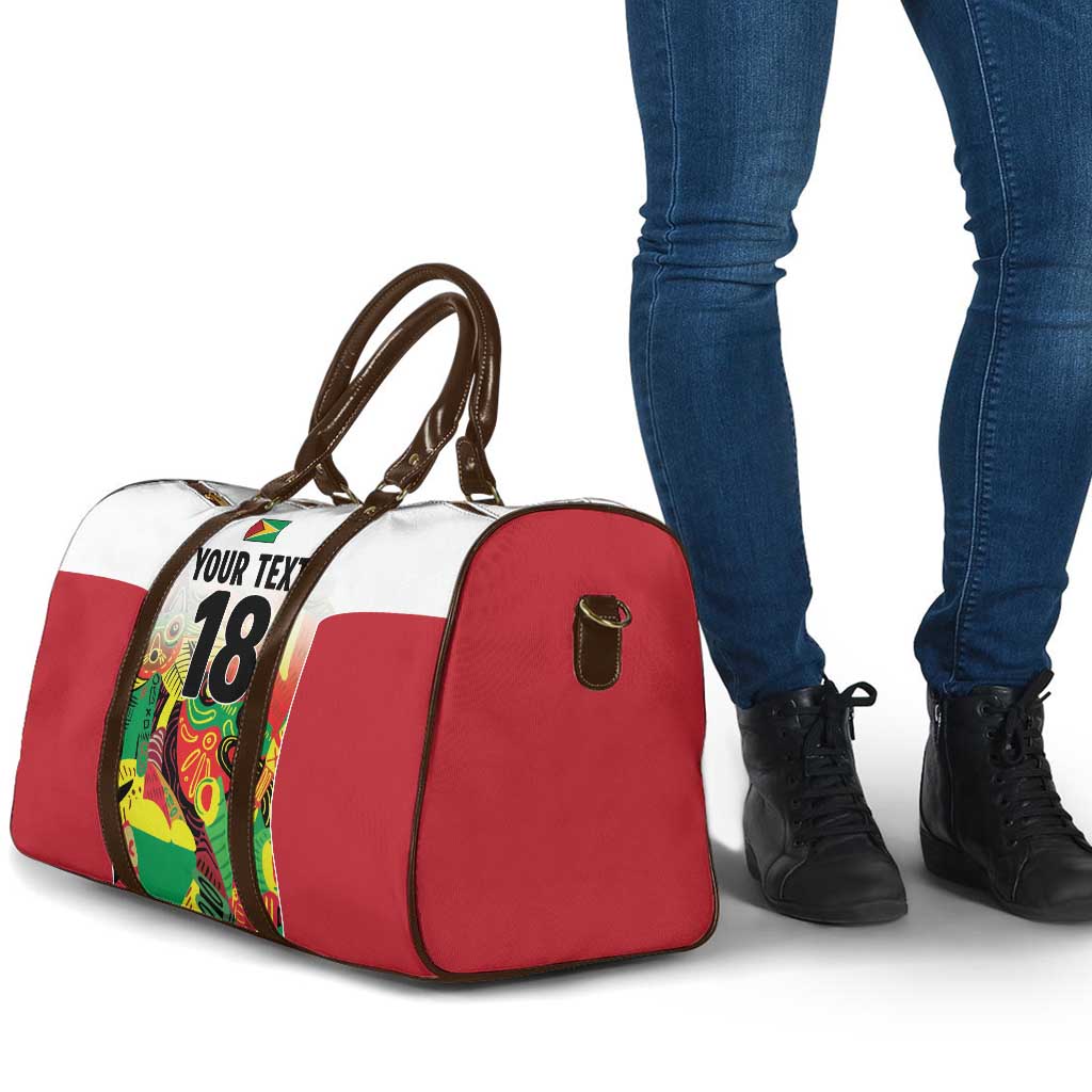 Custom Guyana Football Pride Travel Bag Golden Jaguars Go Champion - White