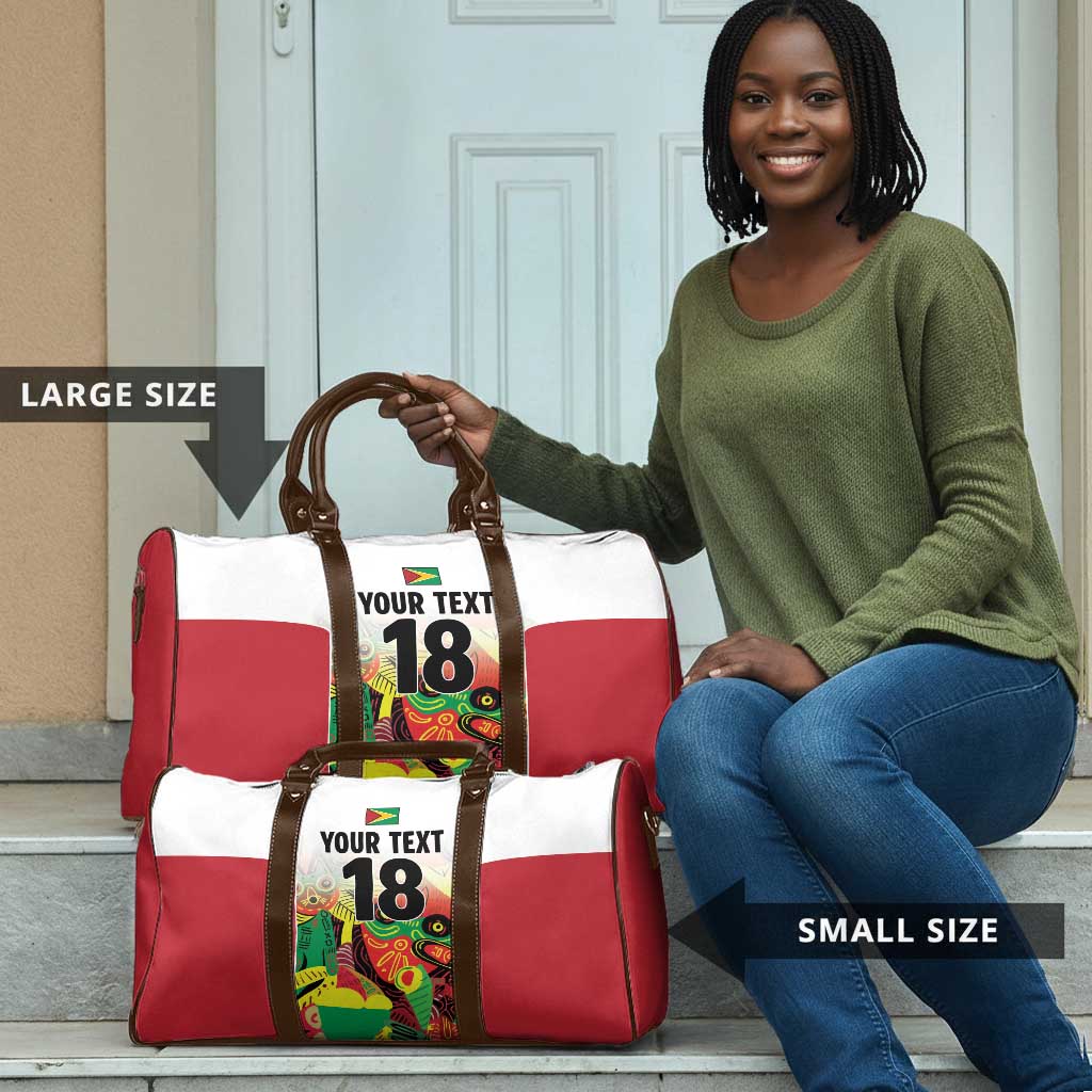 Custom Guyana Football Pride Travel Bag Golden Jaguars Go Champion - White