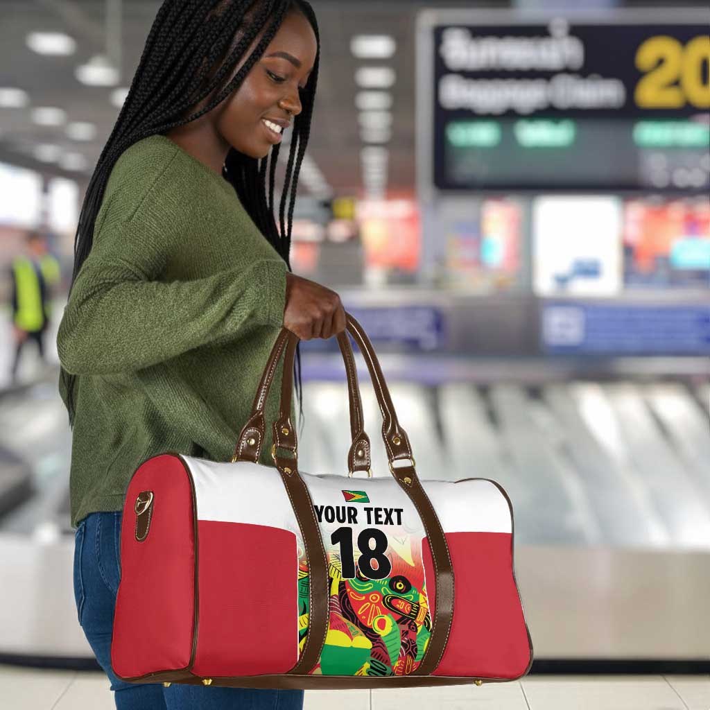 Custom Guyana Football Pride Travel Bag Golden Jaguars Go Champion - White