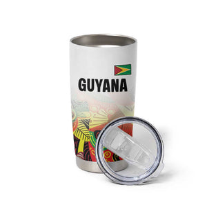 Custom Guyana Football Pride Tumbler Cup Golden Jaguars Go Champion - White - African Pride