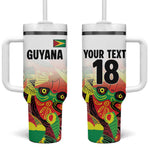 Custom Guyana Football Pride Tumbler With Handle Golden Jaguars Go Champion - White - African Pride