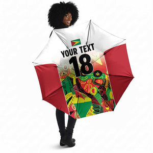 Custom Guyana Football Pride Umbrella Golden Jaguars Go Champion - White