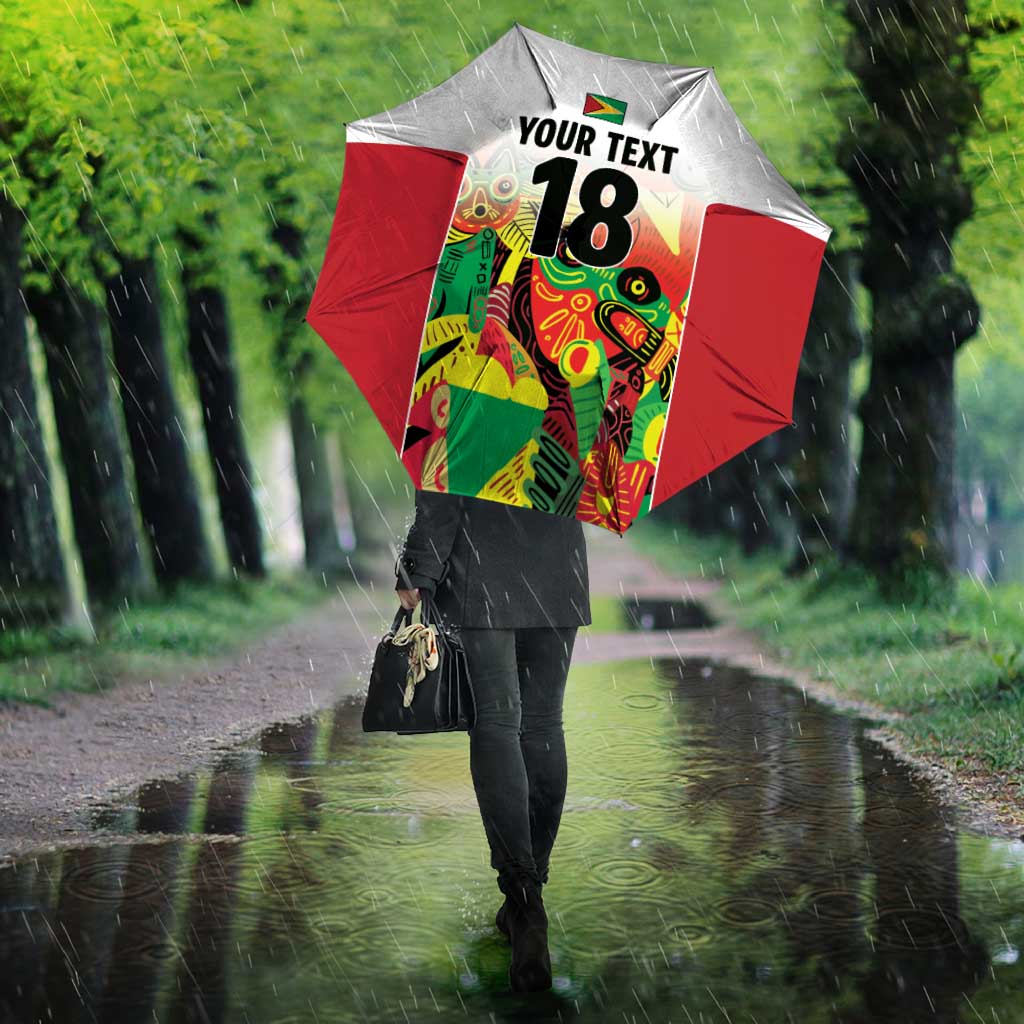 Custom Guyana Football Pride Umbrella Golden Jaguars Go Champion - White
