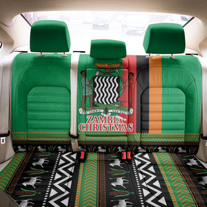 Afro Zambia Christmas Back Car Seat Cover Coat Of Arms With Kente Pattern