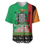 Afro Zambia Christmas Baseball Jersey Coat Of Arms With Kente Pattern