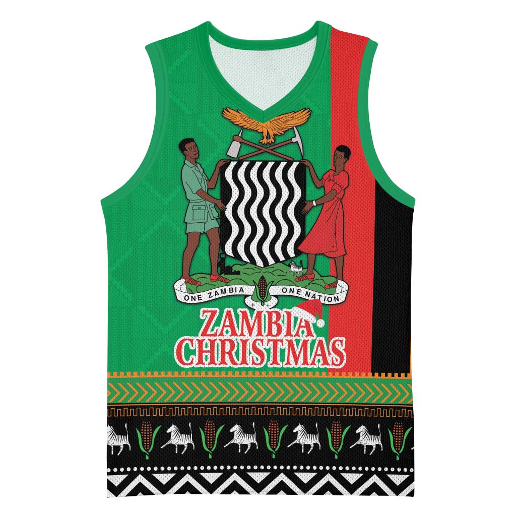 Afro Zambia Christmas Basketball Jersey Coat Of Arms With Kente Pattern LT18