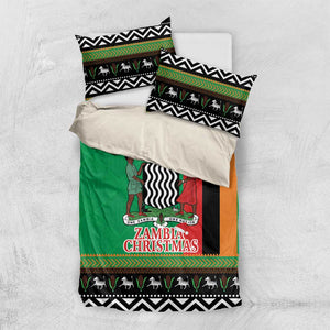 Afro Zambia Christmas Bedding Set Coat Of Arms With Kente Pattern