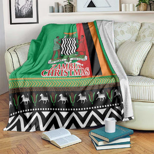 Afro Zambia Christmas Blanket Coat Of Arms With Kente Pattern