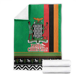 Afro Zambia Christmas Blanket Coat Of Arms With Kente Pattern