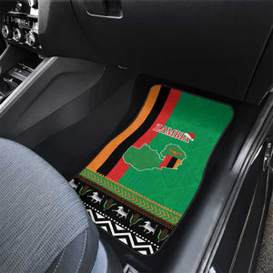 Afro Zambia Christmas Car Mats Coat Of Arms With Kente Pattern