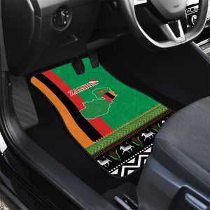 Afro Zambia Christmas Car Mats Coat Of Arms With Kente Pattern