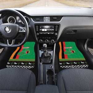 Afro Zambia Christmas Car Mats Coat Of Arms With Kente Pattern