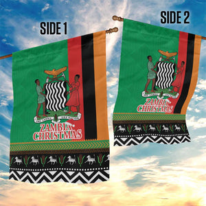 Afro Zambia Christmas Garden Flag Coat Of Arms With Kente Pattern