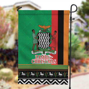 Afro Zambia Christmas Garden Flag Coat Of Arms With Kente Pattern