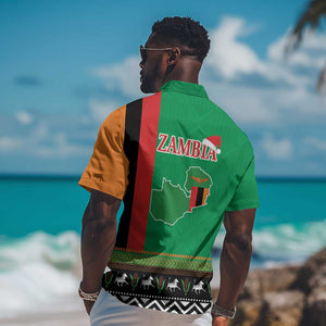 Afro Zambia Christmas Hawaiian Shirt Coat Of Arms With Kente Pattern