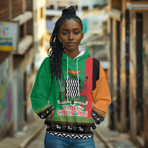 Afro Zambia Christmas Hoodie Coat Of Arms With Kente Pattern