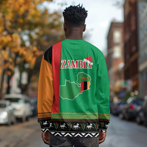 Afro Zambia Christmas Long Sleeve Shirt Coat Of Arms With Kente Pattern