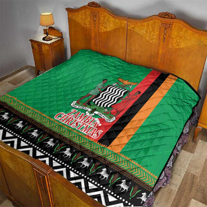 Afro Zambia Christmas Quilt Coat Of Arms With Kente Pattern