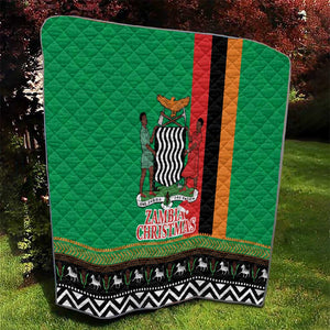 Afro Zambia Christmas Quilt Coat Of Arms With Kente Pattern