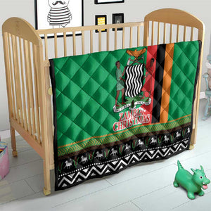 Afro Zambia Christmas Quilt Coat Of Arms With Kente Pattern