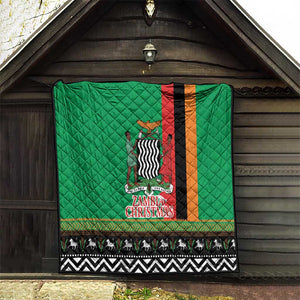 Afro Zambia Christmas Quilt Coat Of Arms With Kente Pattern