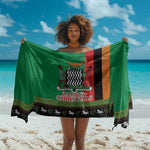 Afro Zambia Christmas Sarong Coat Of Arms With Kente Pattern